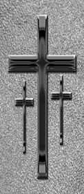 Black 3 Crosses Shimmer Silver